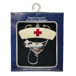 Best Nurse Ornament Regent Square Enamel European Crystal Christmas Holiday